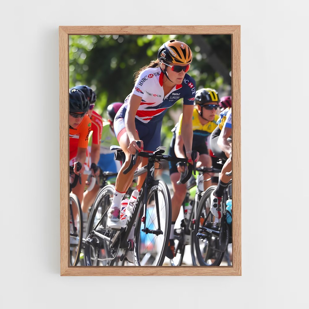 Poster Femme en Plein Effort – affiche Cyclisme (vue 4)